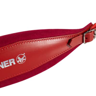 Hohner 44 In. x 4 In. Leather & Velvet Accordion Straps X-Large w/ Back Strap (ACC16-RED/RED) image 3