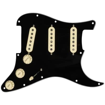 Fender Pre-Wired Strat Pickguard, Custom Shop Fat 50's SSS, Black 11 Hole PG image 2