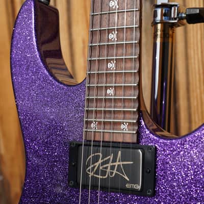 ESP Custom Shop KH-2 Neck Thru Purple Sparkle Kirk Hammett 6-String Electric Guitar w/ Case image 8