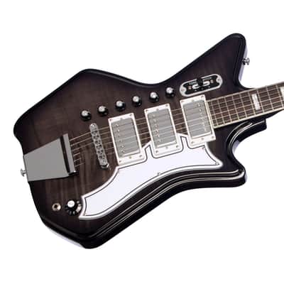 Airline Guitars Jetsons 3P FM Charcoal Flame image 3