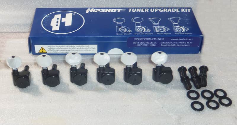 Hipshot® Locking Guitar Tuner Set~Staggered~White Pearl | Reverb