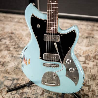Novo Limited Serus J Electric Guitar - Daphne Blue over '64 3-Tone Burst with Gig Bag image 3