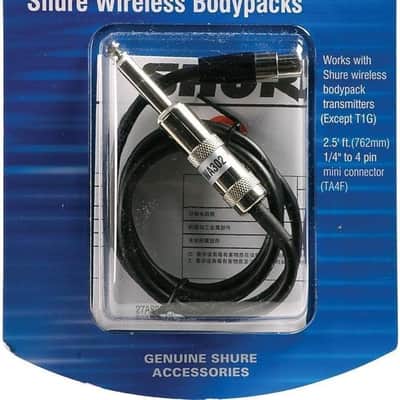Shure WA302 2' Instrument Cable, 4-Pin Mini Connector (TA4F) to 1/4" Connector image 2