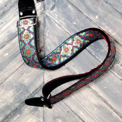 PRS Paul Reed Smith 2" Retro Guitar Strap- Teal/Gold image 1