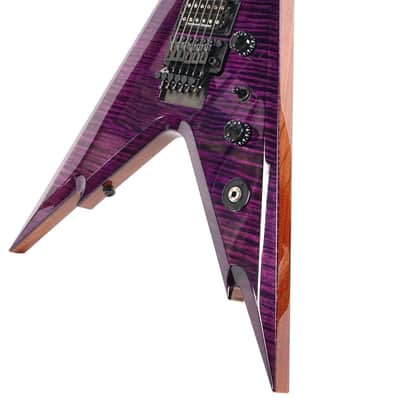 Dean USA Razorback V Floyd Flame Top Prototype Electric Guitar - Trans Purple image 1