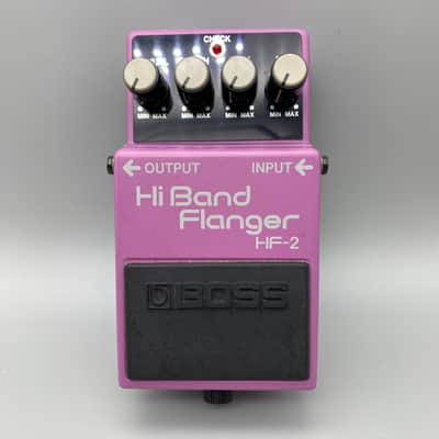 Boss HF-2 Hi Band Flanger (Made in Japan, Vintage Original box, Manual, Green Label) 1985 - 1989 - Pink image 2