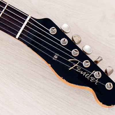 2024 Fender Custom Shop Limited Edition Reverse 1960 Telecaster Custom Heavy Relic Black Over Sunburst w/ SH-1 '59 PAF image 4