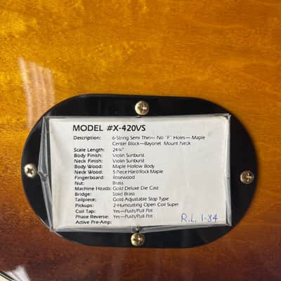 Electra X-420VS 70's-80's Violin Sunburst with case image 6