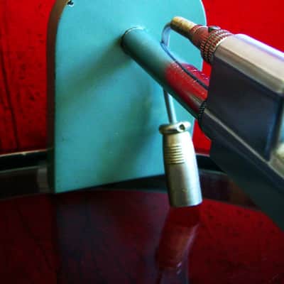 Vintage 1960's Calrad 10-24 dynamic microphone Hi Z w stand and cable Lafayette Olson Shield image 12
