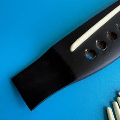 SQUIER Acoustic 093-0300-021 Guitar Part: Bridge w/Saddle Pins and Nut [Lot] image 4