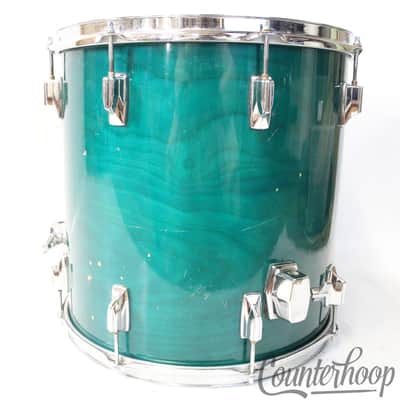 *Tama 16x16"Aquamarine Superstar Vintage 80s Floor Tom Drum Made In Japan Birch* image 7