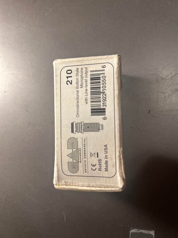 CAD 210 omnidirectional button style microphone with line level output 1980’s-present - White image 1