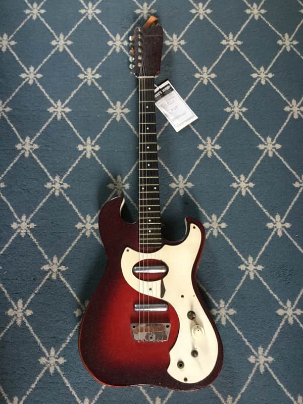 Silvertone Electric Guitar 1960's Redburst image 1