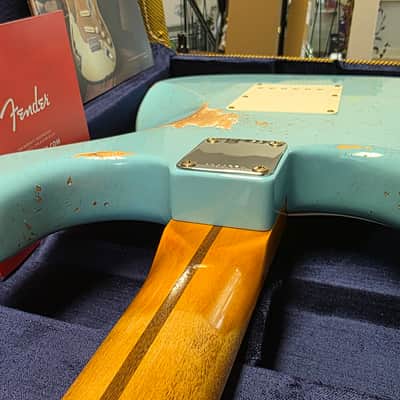 Fender 1955 Stratocaster Custom Shop Heavy Relic BRAND NEW Daphne Blue American Vintage 55-1956 50s 1950's USA 1 of 1 Limited Edition Master Aged Roadworn Ash Guitar image 16