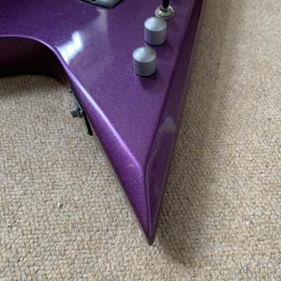 VINTAGE METAL AXXE XX REAPER FLYING V ELECTRIC GUITAR IN PURPLe image 2