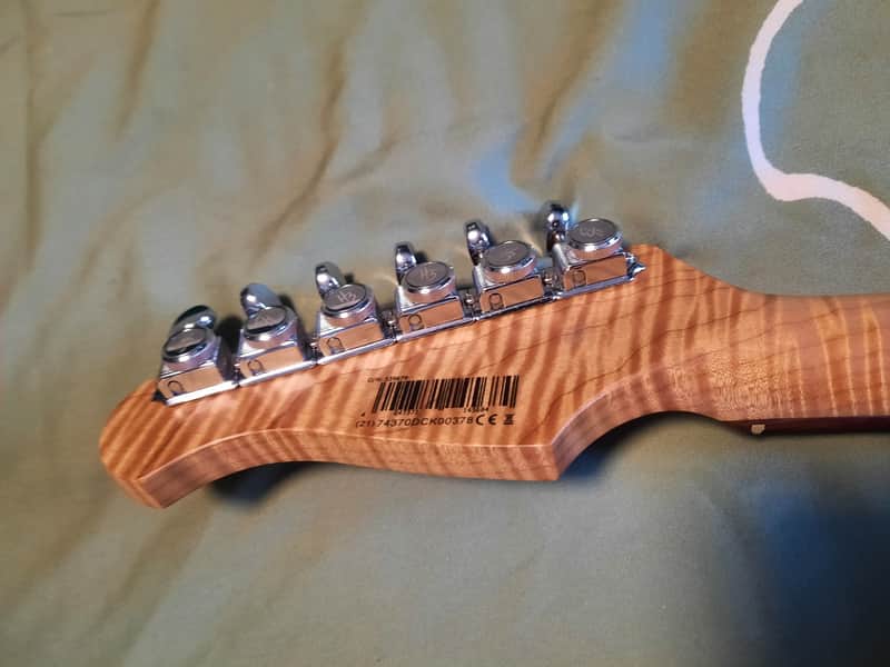 Harley Benton 25th strat neck SS frets, roasted flames, locking keys.. image 1