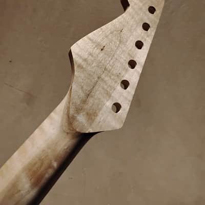 BEAUTIFUL BRAZILIAN MORADO FLAME MAPLE STRAT NECK FITS FENDER WARMOTH image 5