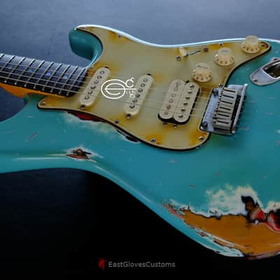 Fender Stratocaster American Deluxe Daphne Blue HSS Made in USA Relic Aged image 5