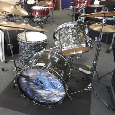 Vintage Pre-Serial Ludwig Black Diamond 3 Piece with Ludwig soft cases image 6
