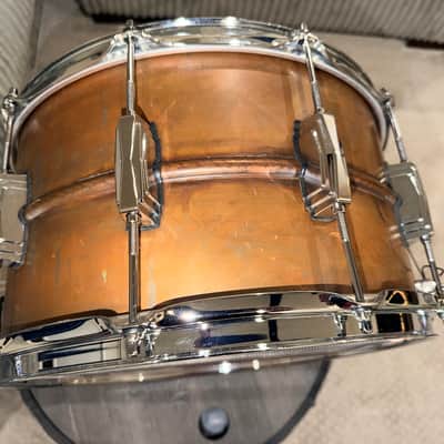 Ludwig CopperPhonic 8x14" 10-Lug Snare Drum 2017 - Present - Raw Patina Copper image 10