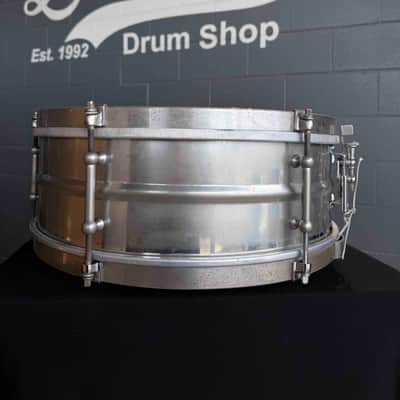 Vintage 1920's Gretsch 5.5x14 Brass Snare Drum w/ 8 Tube Lugs & Single-Flange Hoops image 4