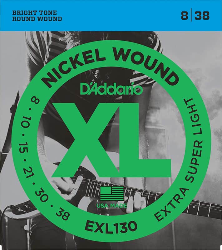 D'Addario 08-38 Extra Super Light, XL Nickel Electric Guitar Strings image 1
