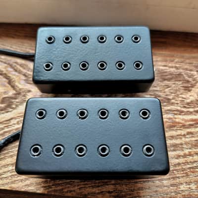 DiMarzio Pandemonium 6 String Humbucker Pickup Set - F-Spaced Black Metal Covers Black Hex Poles image 1