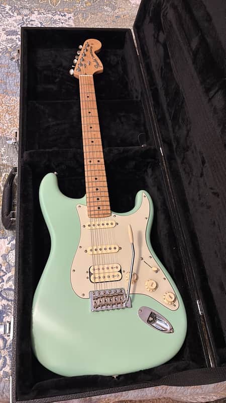 Fender American Performer Stratocaster HSS with Maple Fretboard 2018 - Present - Satin Surf Green image 1