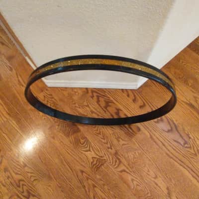 Rogers (2) matching vintage gold sparkle Cleveland era holiday 20-in bass drum hoops early 1960s excellent image 8