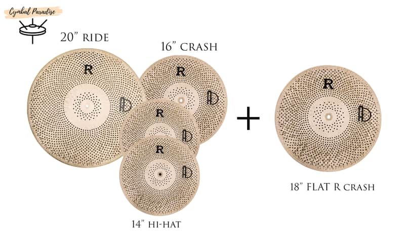 Agean Cymbals X-tra Silent Flat R Low Volume Cymbal Pack Box Set+18 Crash - Handmade in Turkey image 1