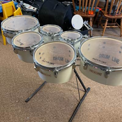 Drumline Marching Band Tenors 6 Drums - Quads Tom Drums with Stand image 1