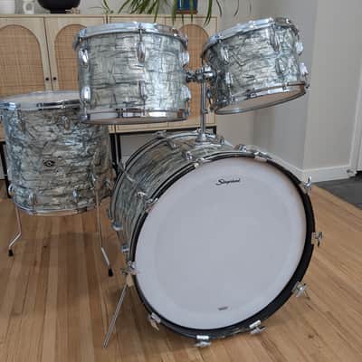 Slingerland "New Rock" Outfit Drum Set 1970s - Light Blue Pearl image 2