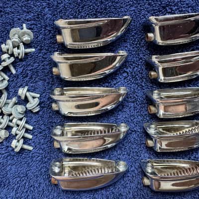 Slingerland Lot of 10 Vintage Bass Drum Lugs 70s - Chrome image 8