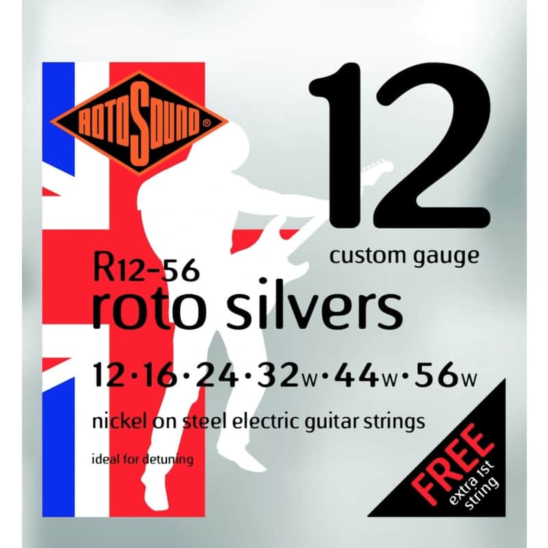 Rotosound Electric Guitar Strings R12-56 Roto Silvers Silver