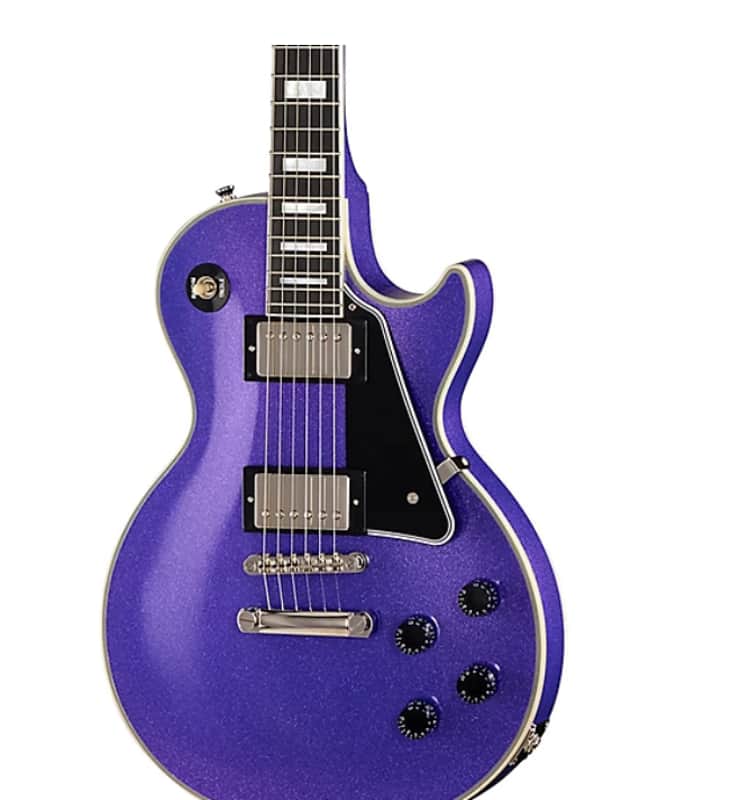 Epiphone  Inspired by Gibson Custom Les Paul Custom Electric Guitar -  New , New - Amethyst Sparkle image 1