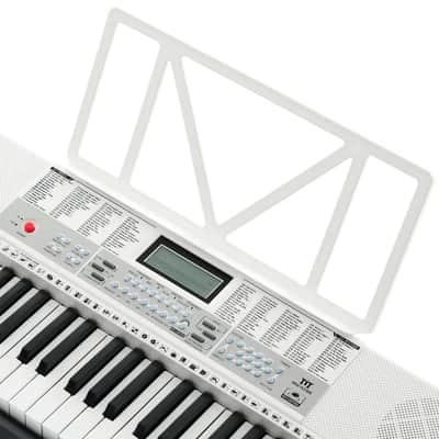 MUSTAR White 61Key Lighted Up Electric Keyboard Bench,Stand,Headphone,Microphone image 10