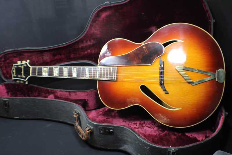 A Vintage 1939 Beautiful Gretsch Syndromic Cat Eye Holes Archtop Guitar in it's Original Case   # 3 G image 1