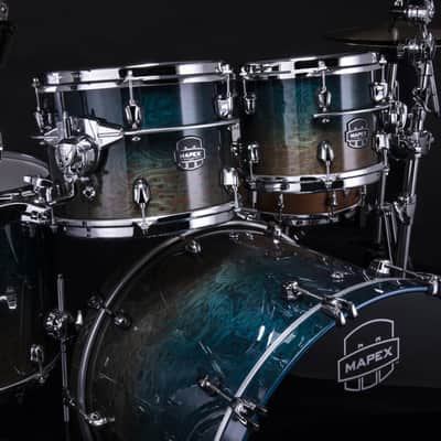 MAPEX SE628XBOE SATURN EVOLUTION 5PC BIRCH/WALNUT 22B-10-12-14-16 EXOTIC AEGEAN FADE image 4