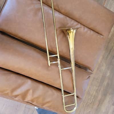 Vintage York USA Bb Tenor Trombone w/ Original Tweed Case – 7" Bell image 7