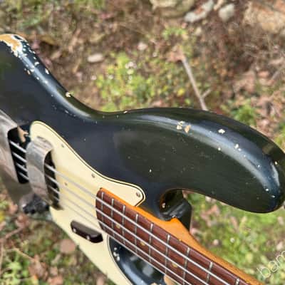 1965 Fender Jazz Bass - Charcoal Frost Metallic - Matching Headstock - OHSC image 10