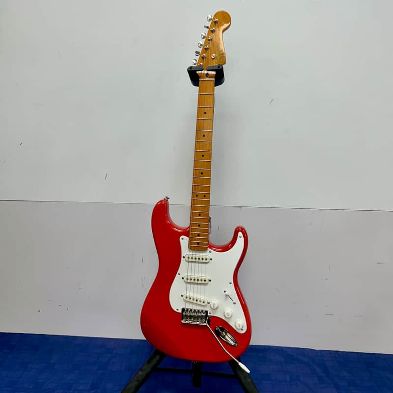 Used 2021 Squier Classic Vibe '50's Strat Stratocaster Electric Guitar Maple Fingerboard Fiesta Red image 1
