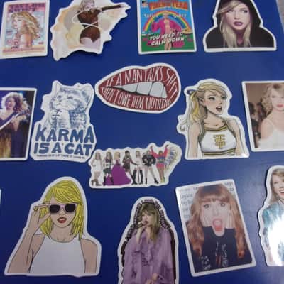 Huge Lot #2 of 51 Gloss mini Taylor Swift die cut Decals / Stickers scrap book computer, phone, guitar case candy etc image 4