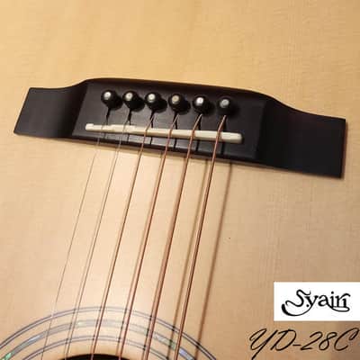 S.Yairi YD-28C all Solid Sitka Spruce & Rosewood Dreadnought Cutaway acoustic guitar image 10