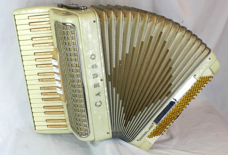 7617 - Golden Ivory Caruso Mod.100 Piano Accordion LM 41 120 image 1