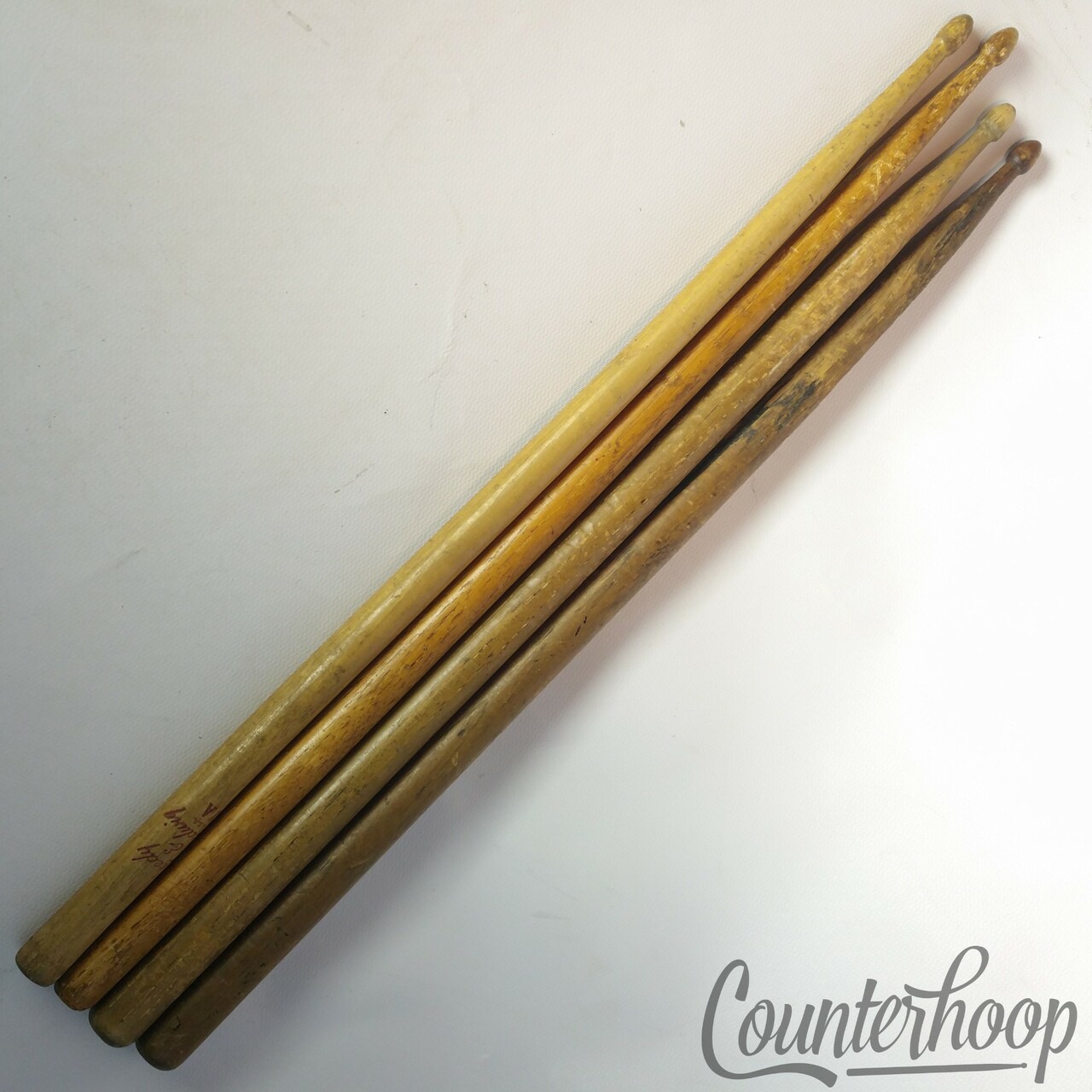 Leedy & Ludwig Drum Sticks 2x Pairs 7A Elkhart, IN USA Vintage 50s Wood-Tip — main photograph