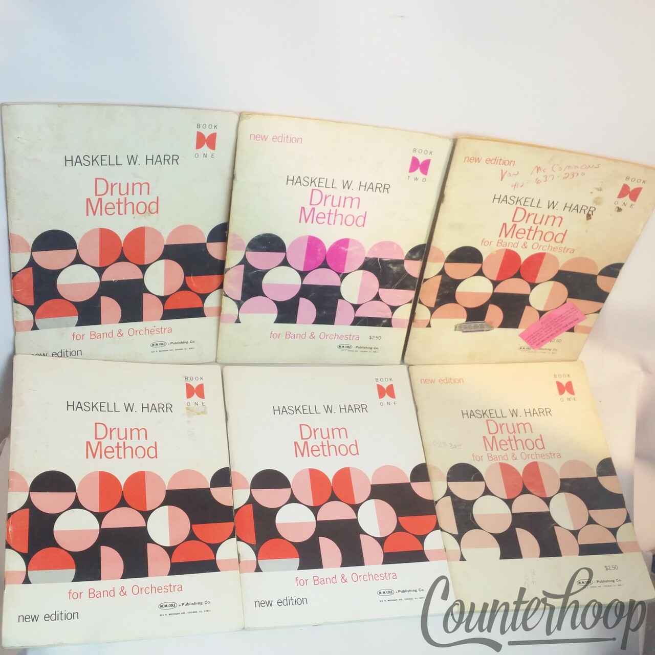 6x Haskell Drum Method Instructional Books One&Two For Band And Orchestra New Ed — main photograph