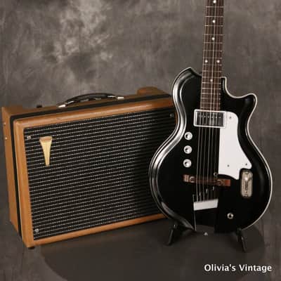 Valco/Supro Res-O-Glass BLACK w/Valco S6416T tube amplifier 8" Jesnsen 1966 image 1