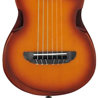 Ibanez AUP10N Nylon 6-String Piccolo Acoustic Guitar - Light Brown Sunburst image 2
