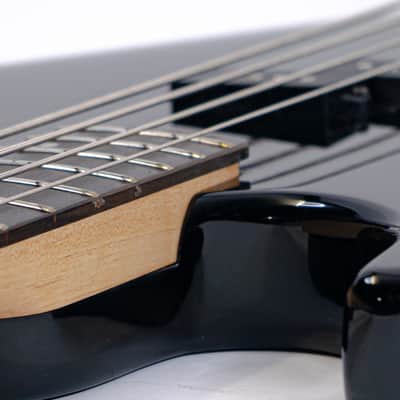 Mid 00’s Samick FM-2 Fairlane Left Handed Bass Guitar w/ Split-Coil Humbucker, Transparent Black Finish image 5