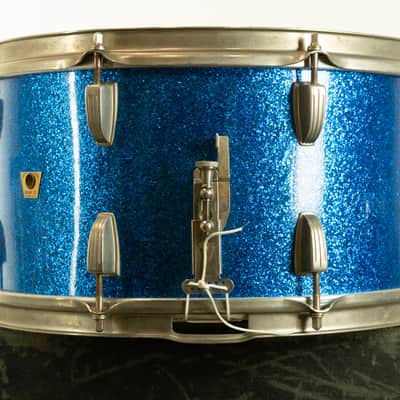 1960 Ludwig 8x15 Blue Sparkle Festival Model School Concert Drum image 2